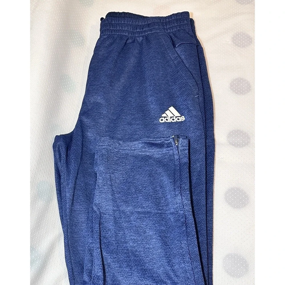 Adidas Training Pants Number 15 Blue Athletic‎ Joggers Mens